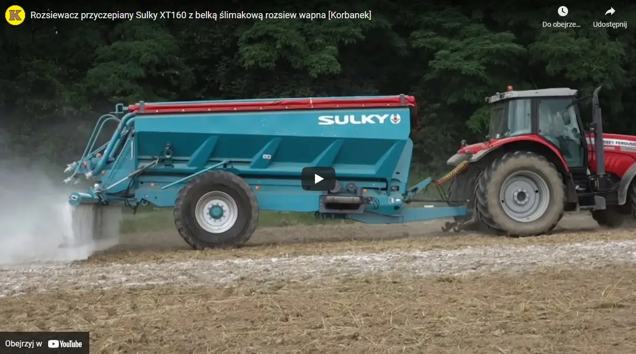 Rozsiewacz przyczepiany do wapna pylistego